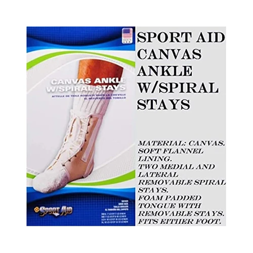 Trusted Sport Aid Canvas Ankle Support With Spiral Stays Small 1 Ea Exclusive