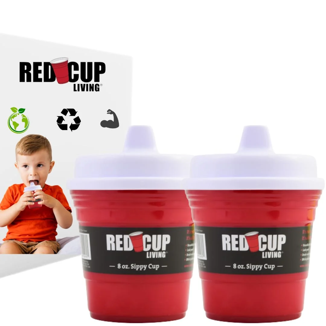 Fashionable RCL Baby Trainer Sippy Cups 8 Oz Pack – Toddler Cups with lid for Travel Home Baby Water Bottle Baby Essentials Durable Plastic Cups for Infant feeding with Leak-Proof Design Dishwasher Safe set of 2 Efficient