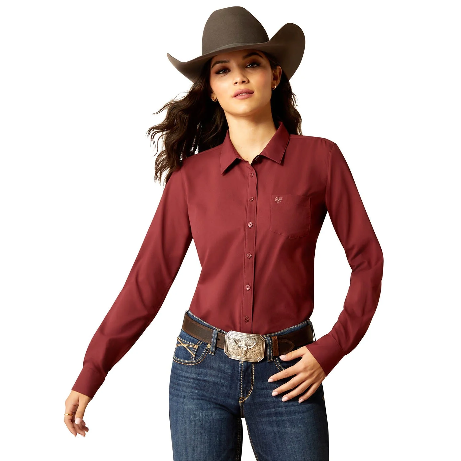 User-Friendly Ariat Women's Kirby Pro Shirt – Long Sleeve Athletic Fit UV Protection Riding Outdoor Wear Superior