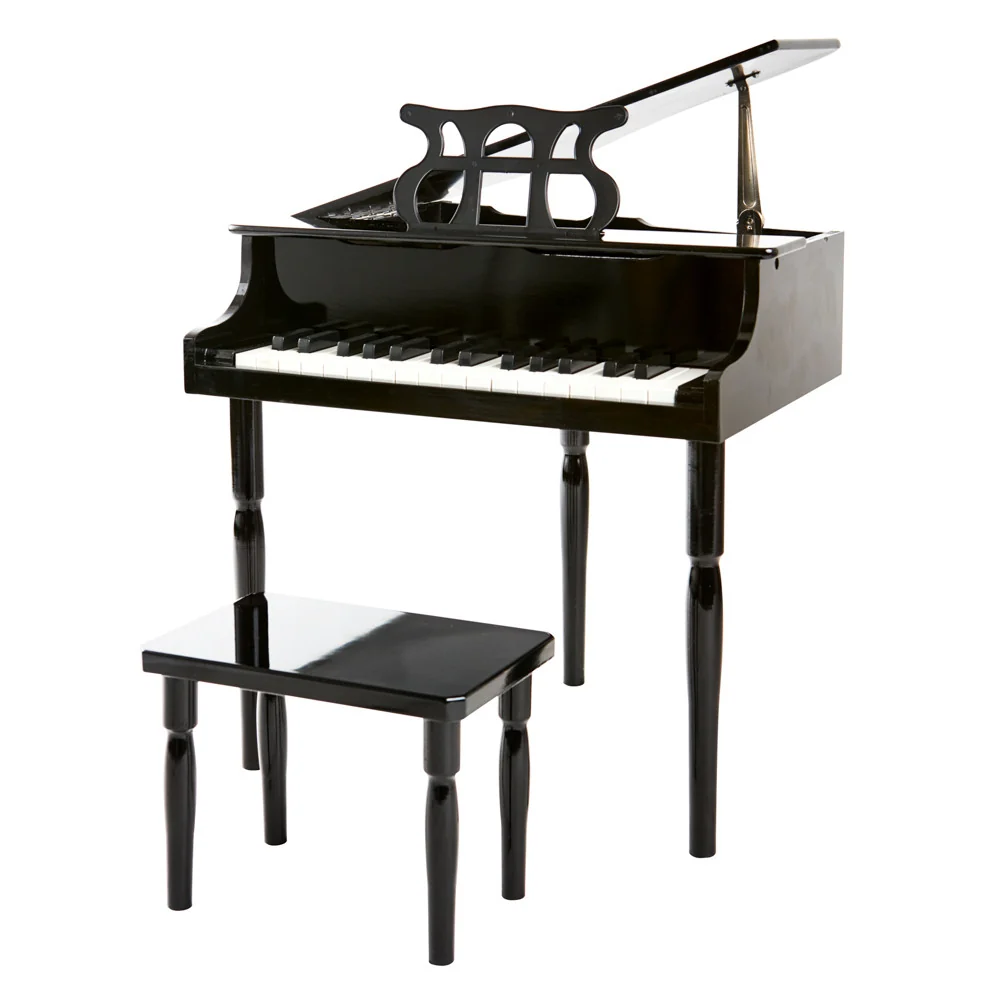 Fashionable Black 30 Key Toy Grand Piano with Bench Expertly Made
