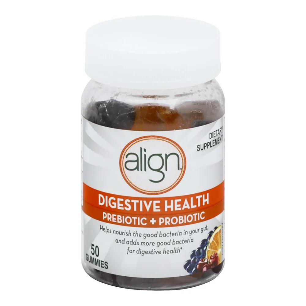 High-Quality Align Digestive Health Natural Fruit Flavors Pre Probiotic Gummies 50 Ea Certified