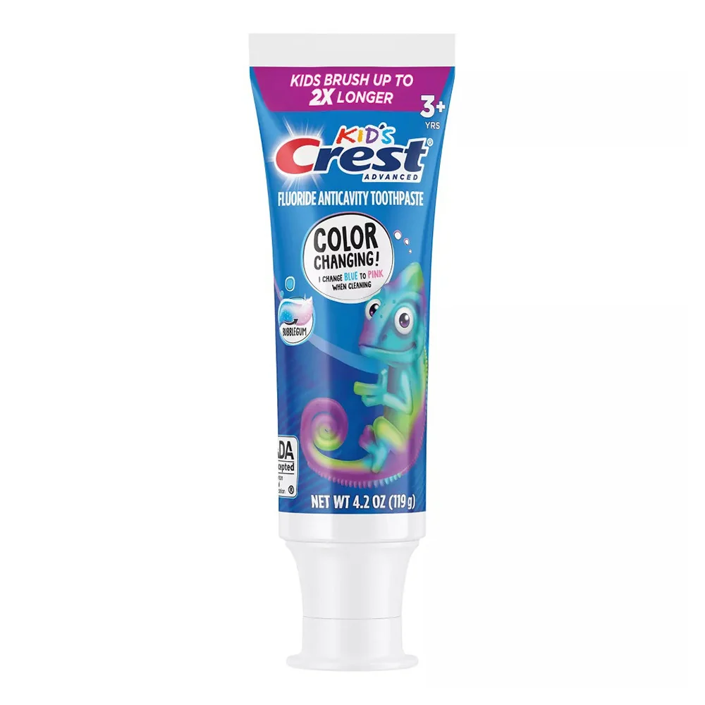 Durable Crest Advanced Kids Fluoride Toothpaste Bubblegum Flavor 4.2 Oz Classic