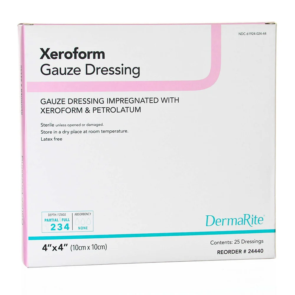 Easy-to-Use Xeroform Gauze Petrolatum Impregnated Dressing 4 Inch by 4 Inch Square 25 Ea Contemporary