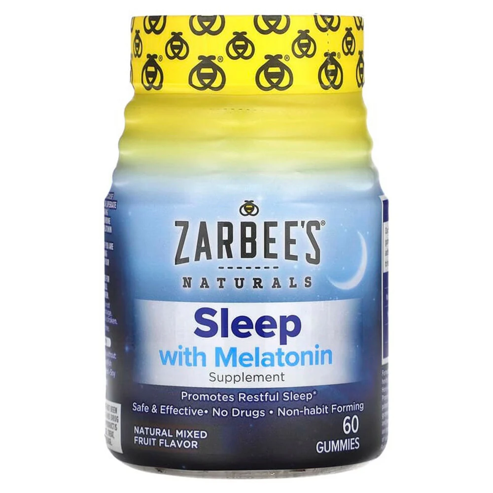 Fashionable Zarbees Sleep with Melatonin Supplement Gummies Natural Mixed Fruit Flavor 60 Ea Prestigious