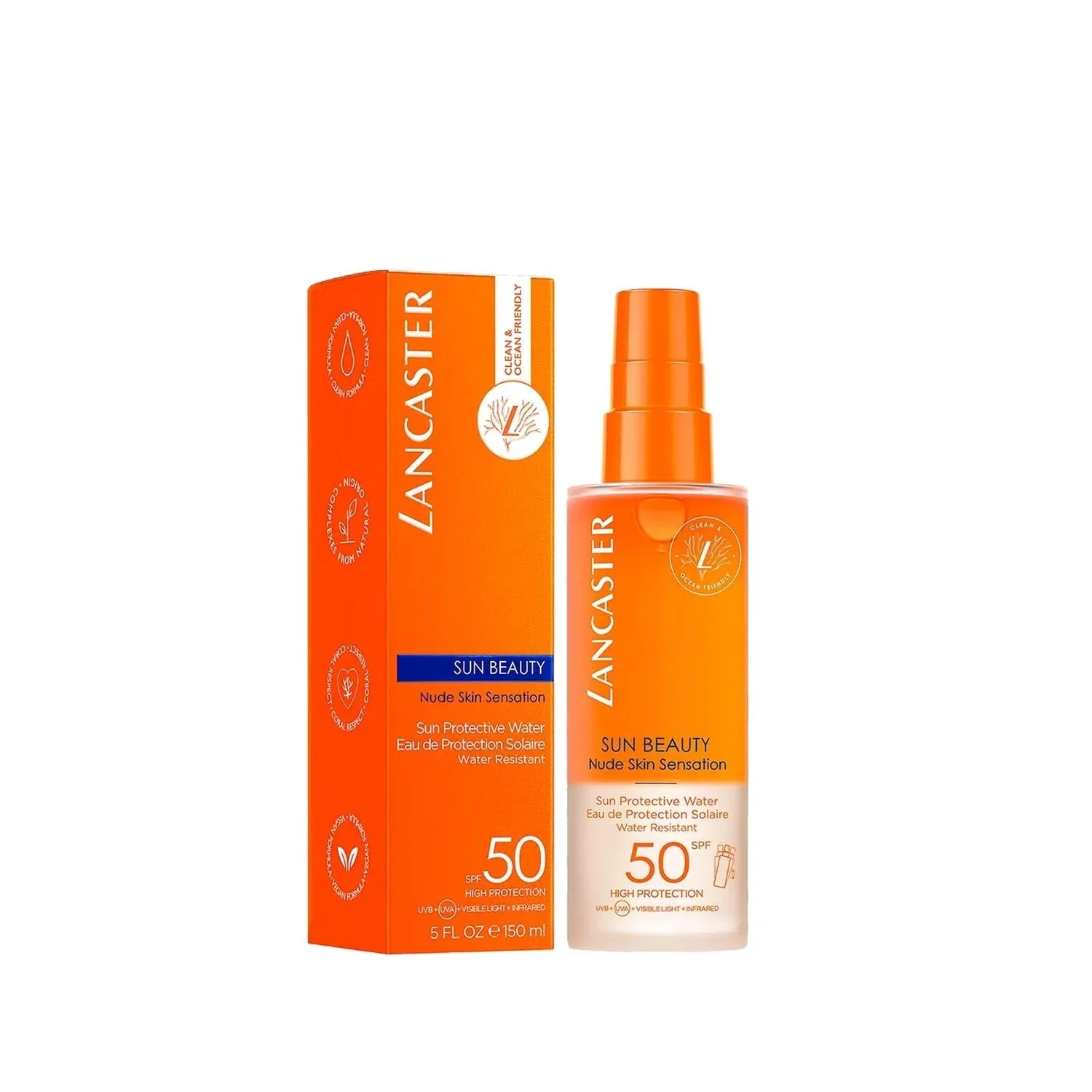 Authentic Lancaster Sun Beauty SPF50 Vegan Sunscreen Water-Resistant - 5.07 fl oz Effective