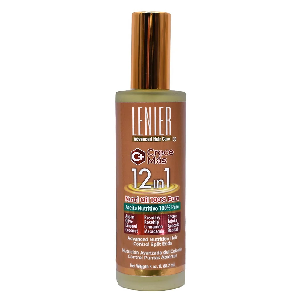 Unique Lenier Crece Mas 12 in 1 Hair Oil for Growth Strength and Nourishment 3Oz 88.7ml Versatile