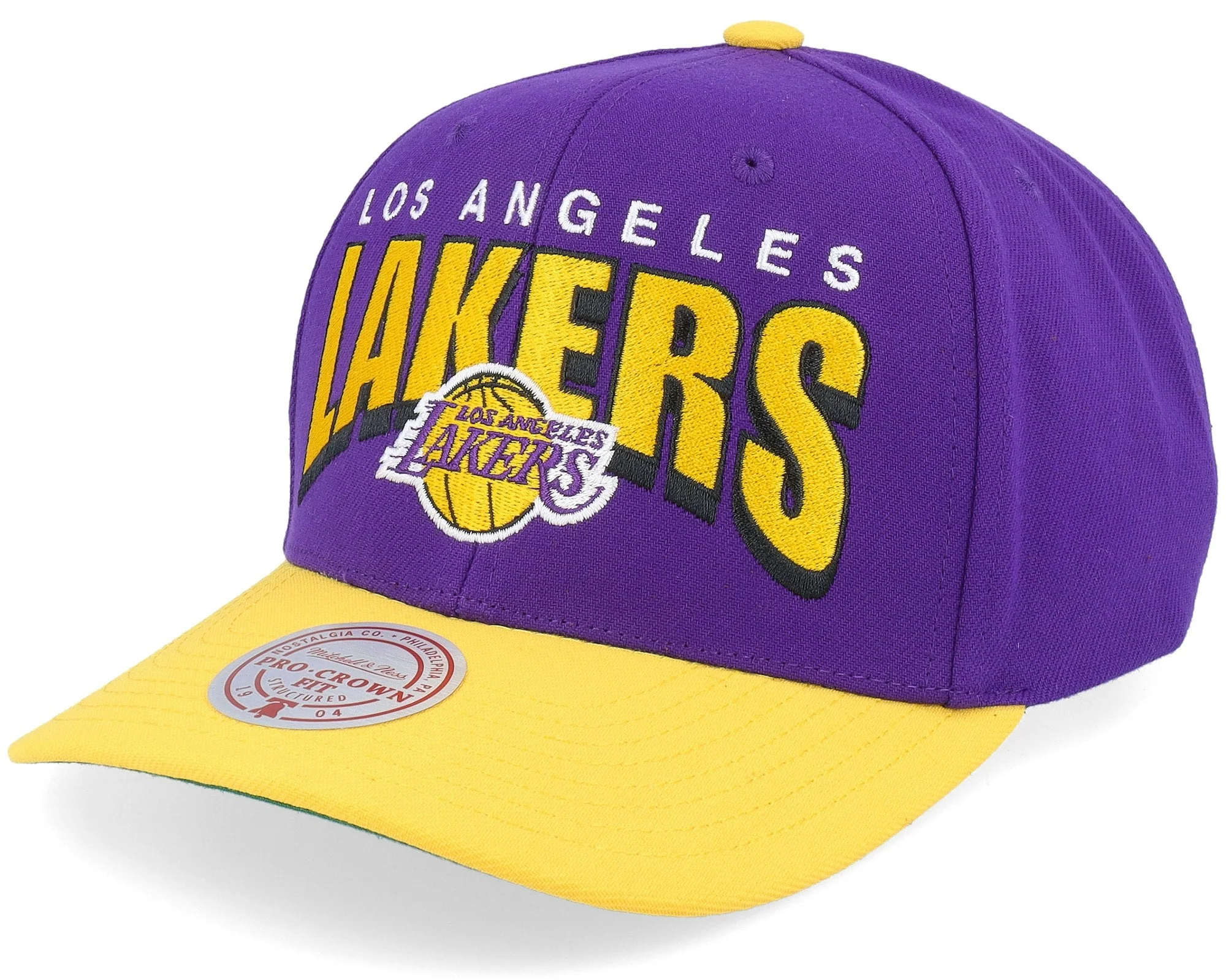 Classic Mitchell Ness Men's NBA Boom Text Pro Snapback Lakers Snapback Caps Soft