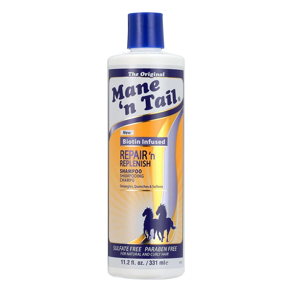 Authentic Mane n Tail Biotin Infused Repair n Replenish Hair Shampoo 11.2Oz 331ml Natural