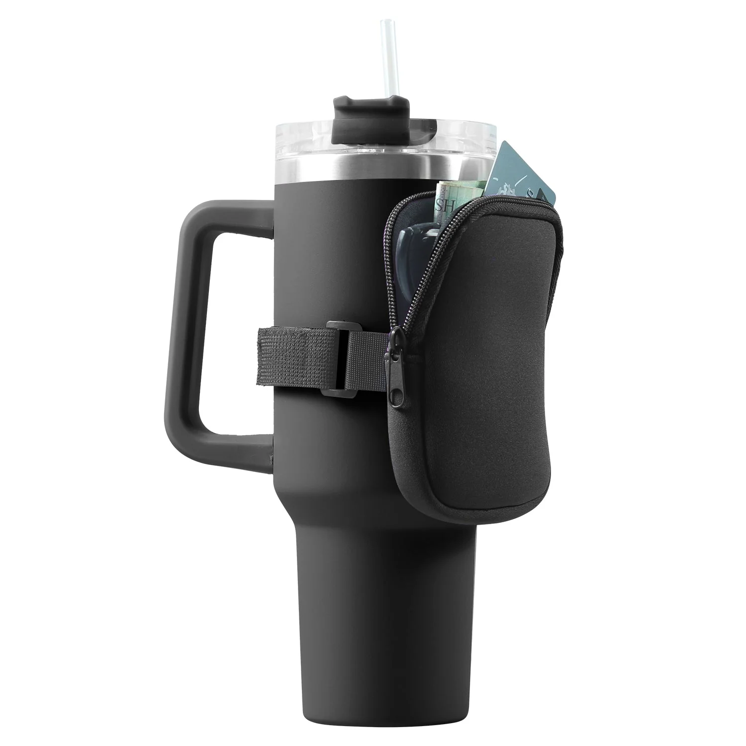 Smooth Tumbler Bottle Pouch W Zipper Built in Pocket High-Performance