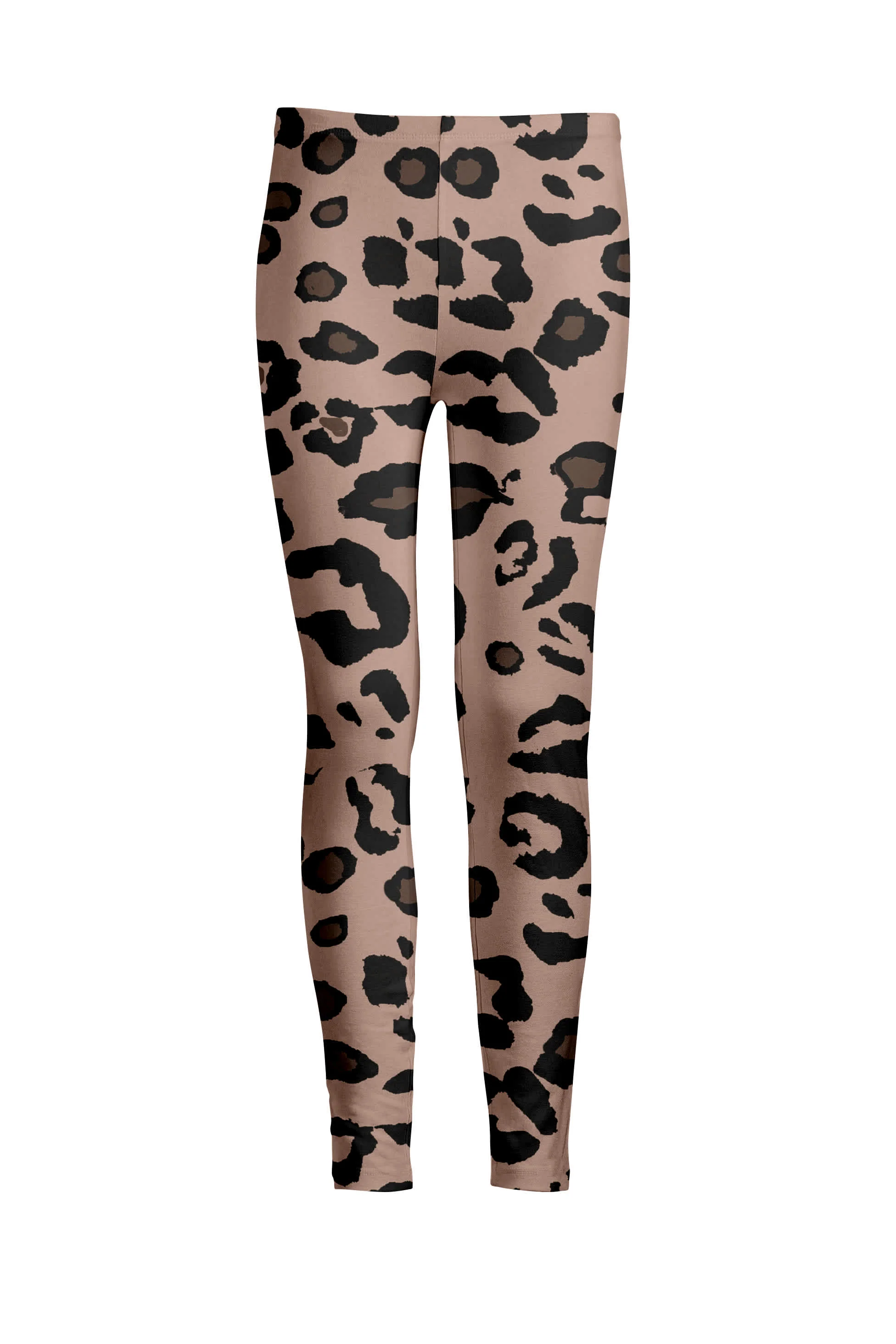 Certified Lily by Firmiana Women's Medium Rise Leggings Tan and Black Leopard Fast