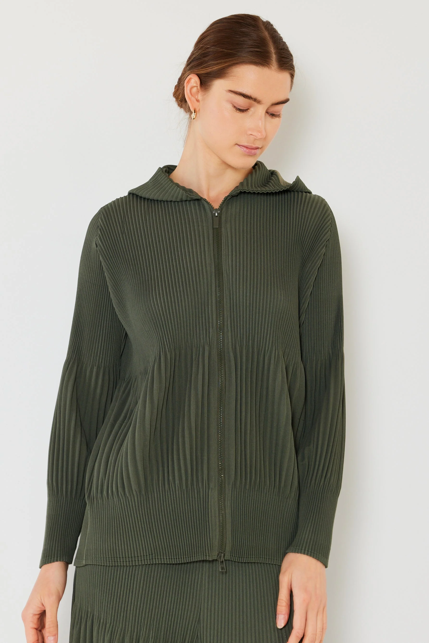 Stylish Marina West Pleated Unisex Plisse Jacket with 2-Way Zipper- Style J05HD Genuine