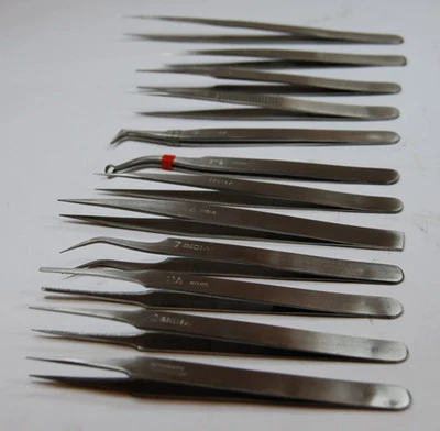 Unique 12 Piece Non-Magnetic Watch Making Tweeser Clamp Jewelry Tweezer Tool Set Kit Excellent