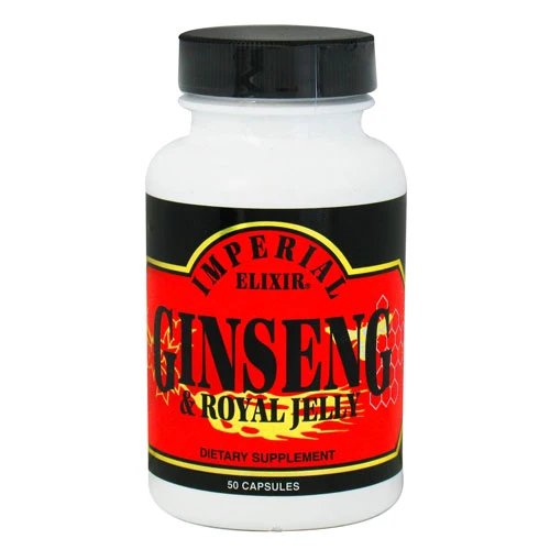Secure Imperial Elixir Ginseng and Royal Jelly Capsules Support Overall Well Being Maintain Energy Levels 50Ea Healthy