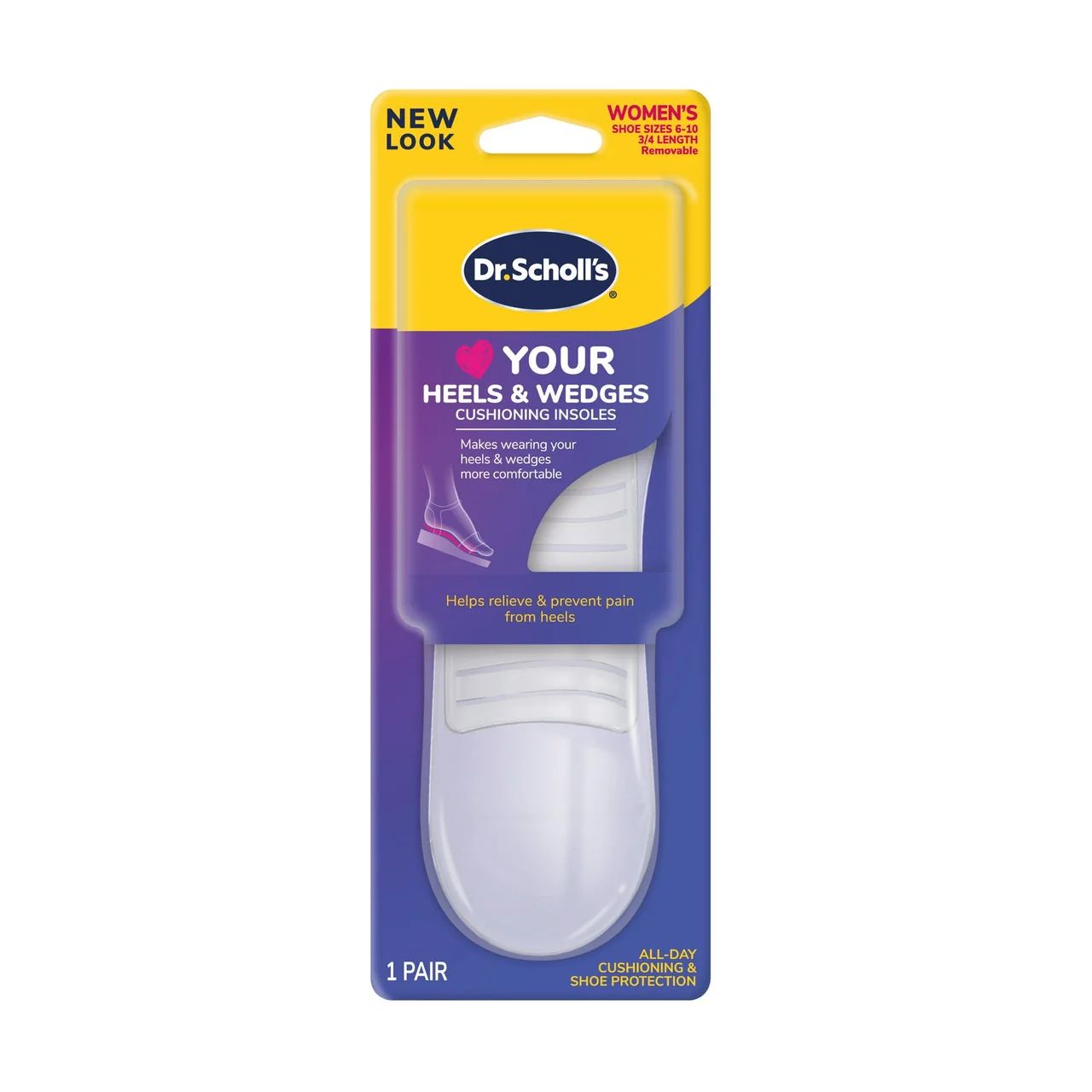 Recyclable Dr. Scholls Stylish Step High Heel Relief Insoles For Women Size 6-10 1 Pair Enhanced