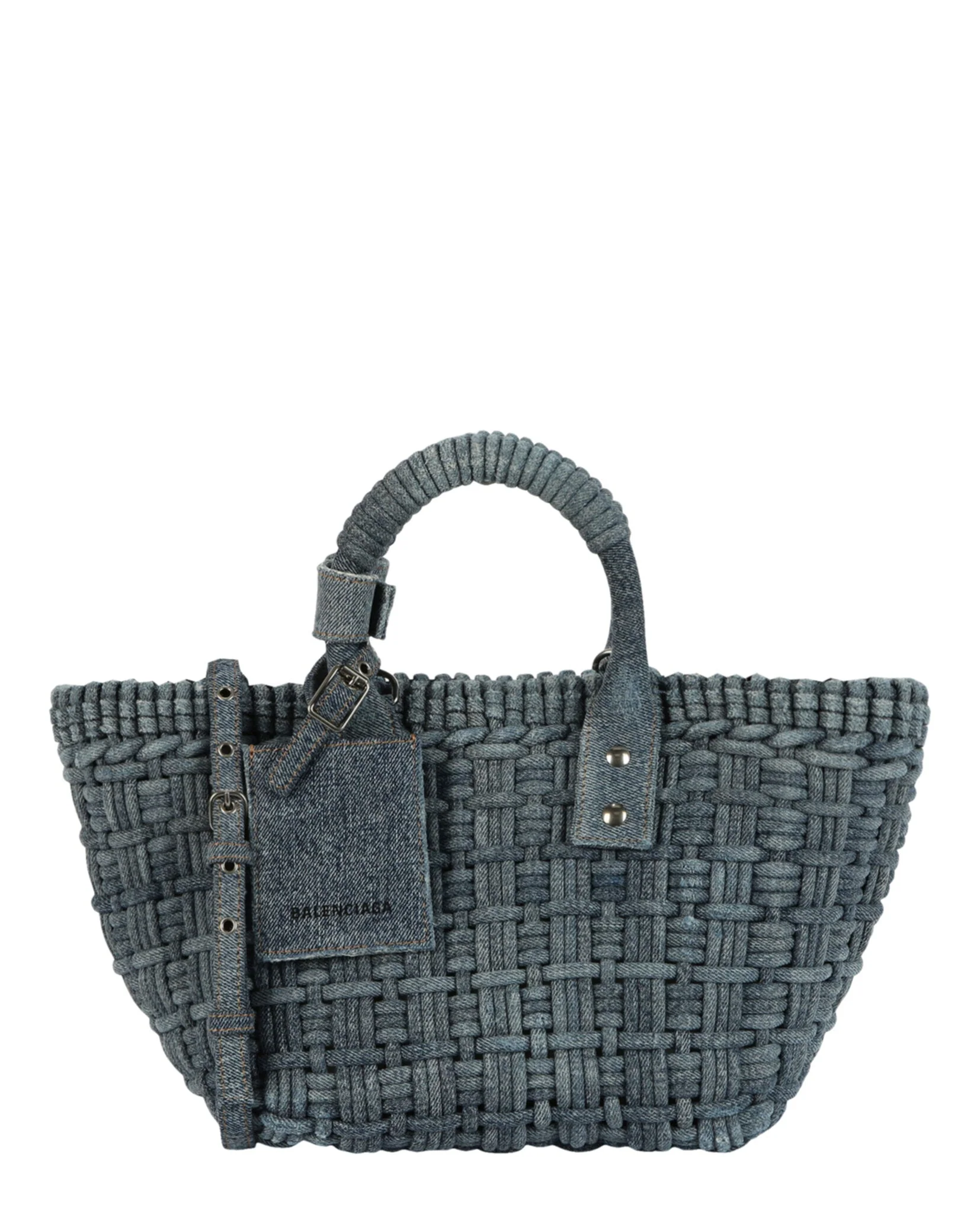 Comfortable Balenciaga Bistro Xs Basket Top Handle Bag in Denim Refined