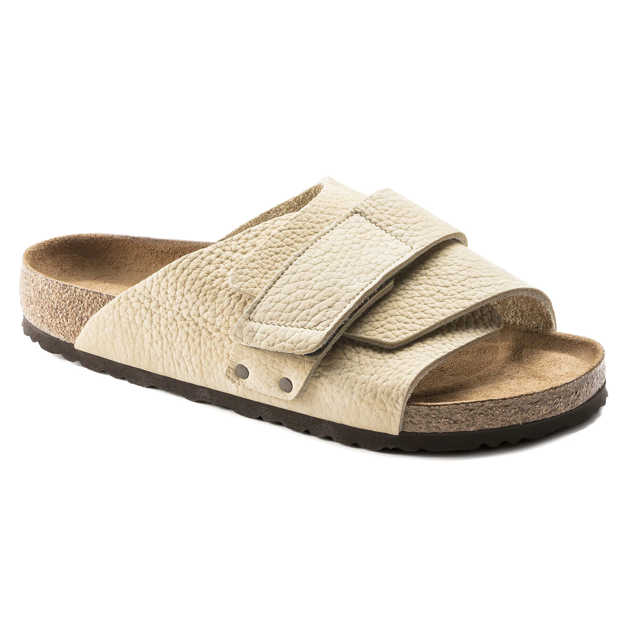 Crafted Birkenstock Kyoto Soft Footbed Nubuck Leather Desert Buck Almond Sandals Clean