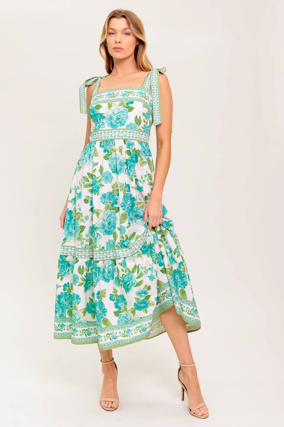 Carefully Designed Written in the Sky Woven Midi Dress Relaxed