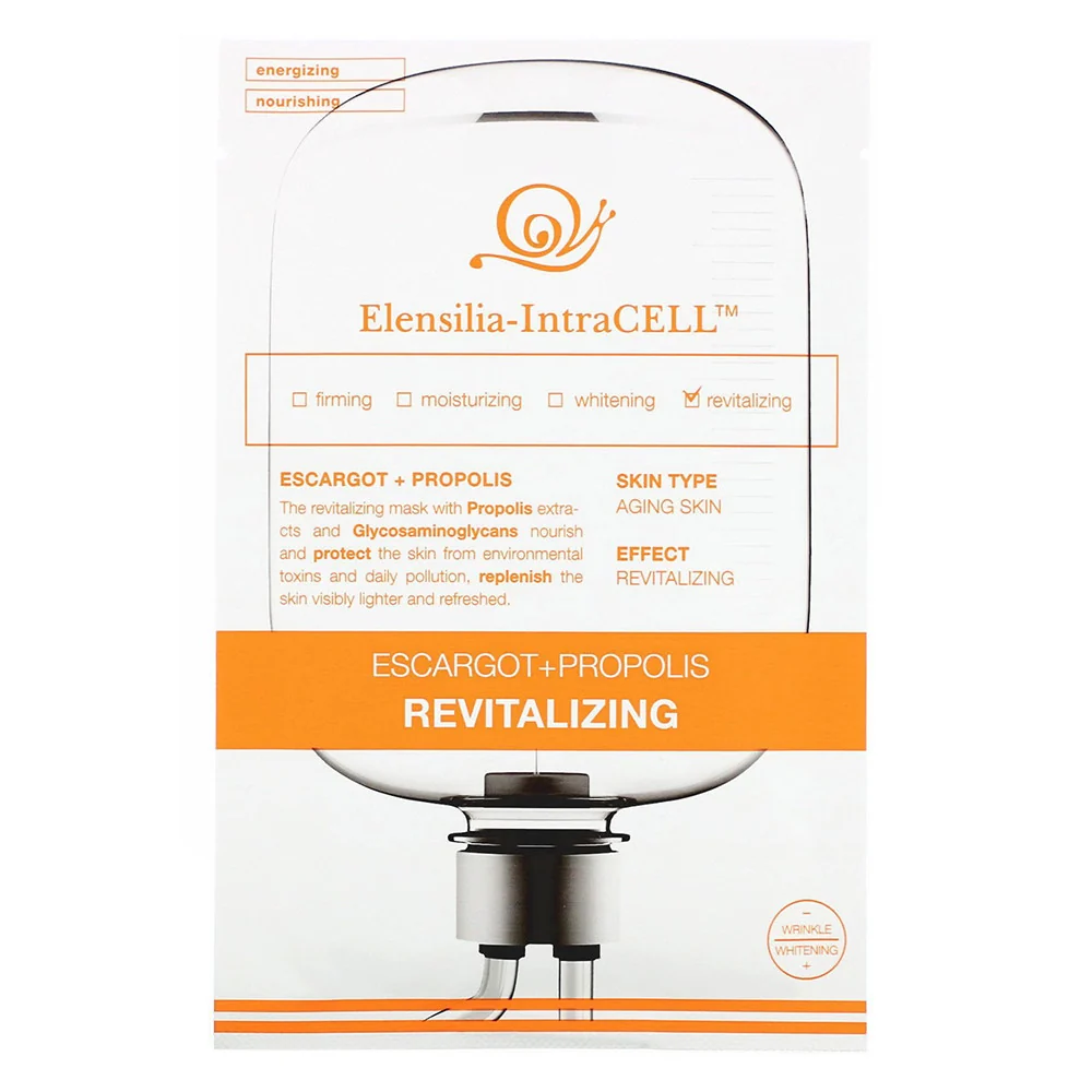 Premium Elensilia IntraCELL Escargot Propolis Revitalizing Mask 1Box of 10 Sheets Quality