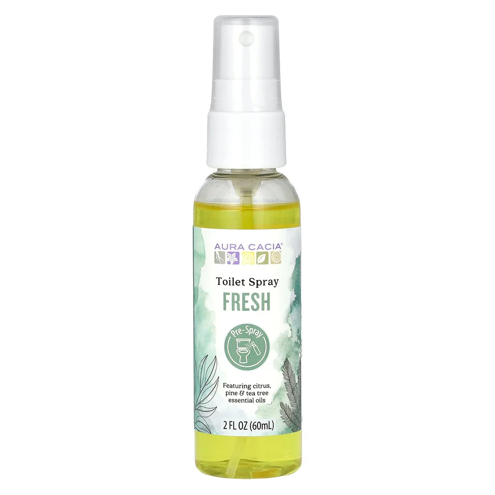 Convenient Aura Cacia Fresh Toilet Spray for Freshening Air 2Oz 60ml Quality