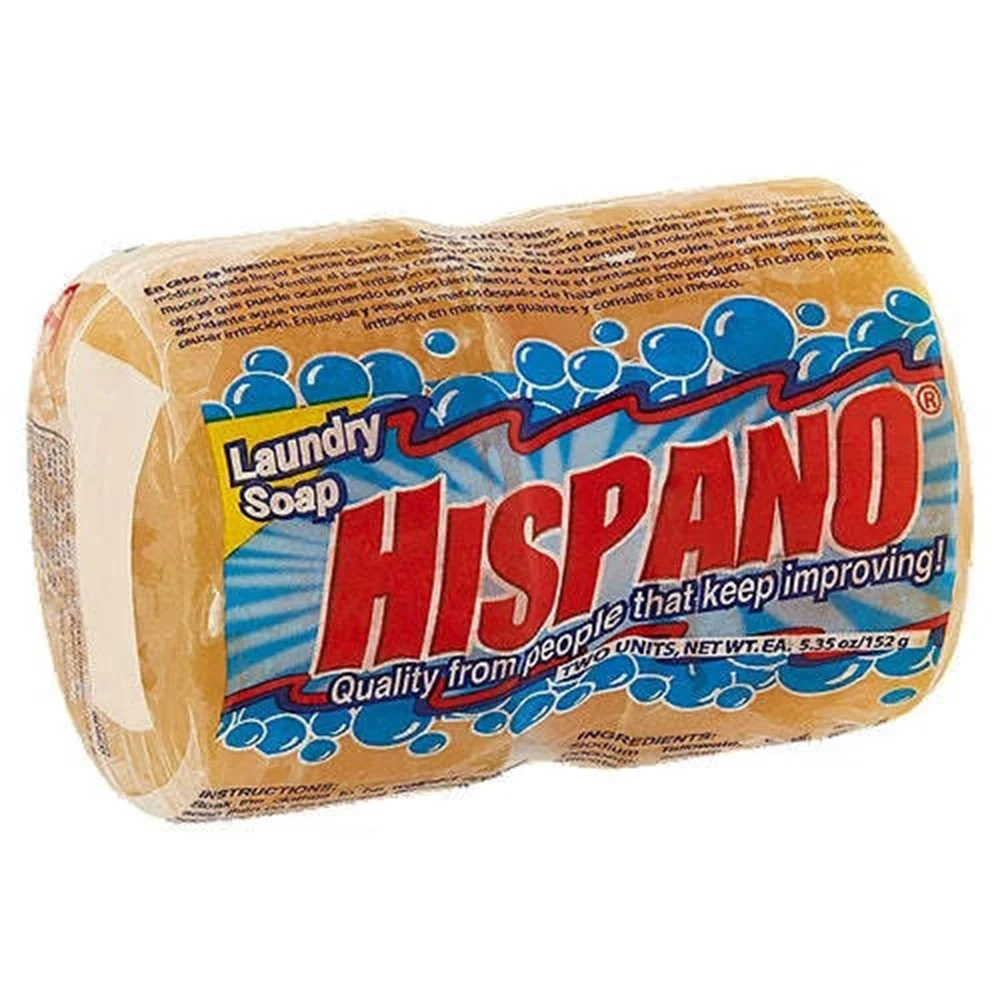 World-Class Hispano Laundry Soap Round Bar Effective Stain and Dirt Removal 5.35Oz 152g 2Ea Certified