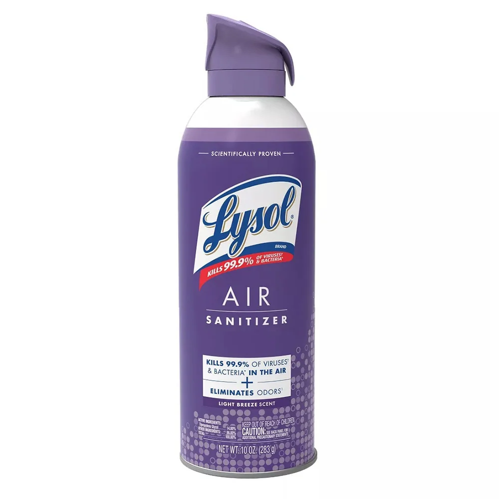 Artisan Lysol Air Sanitizer Spray for Eliminating Odors and Bacteria Light Breeze Scent 10Oz 283g Fine