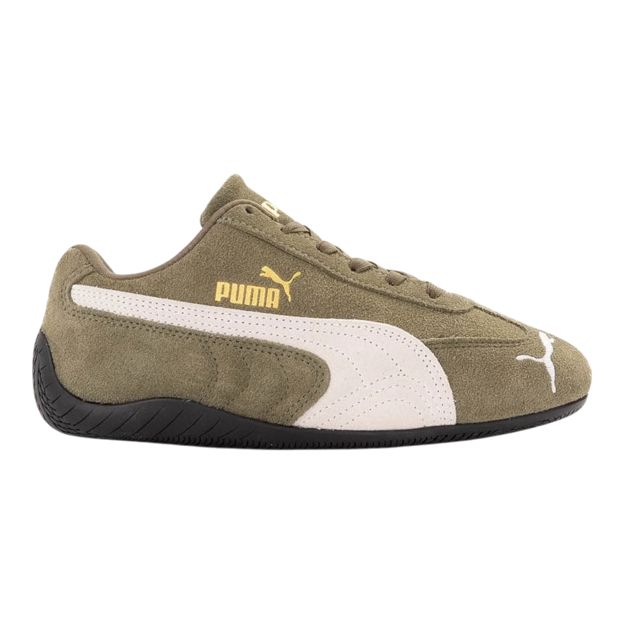 Unique PUMA Speedcat OG Men's Sneakers — Loden Green White Suede Low-Top Secure