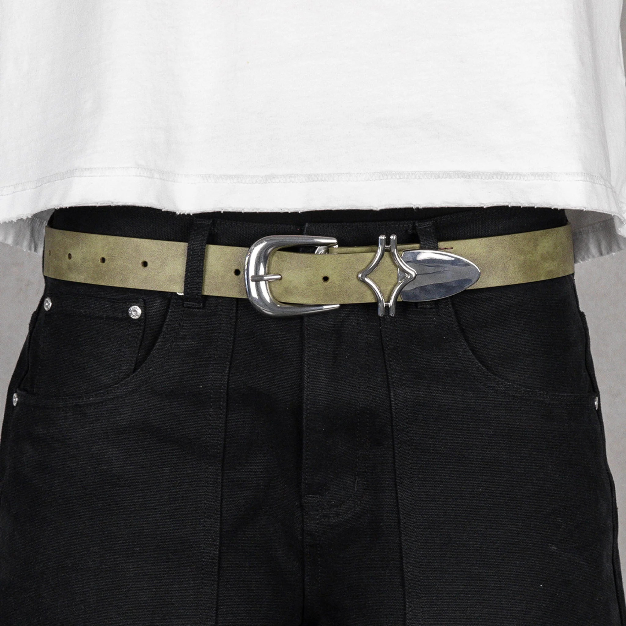 Safe Commons Studios Outlaw Leather Belt Moss Enhanced