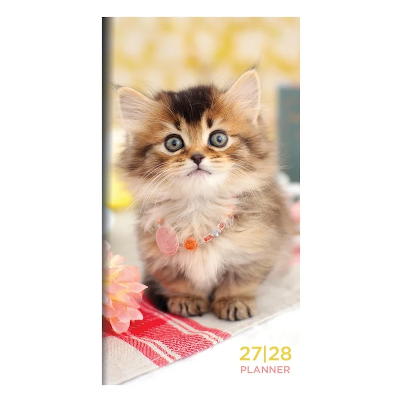 Natural 2027-2028 Kitten Small Monthly Pocket Planner Smart