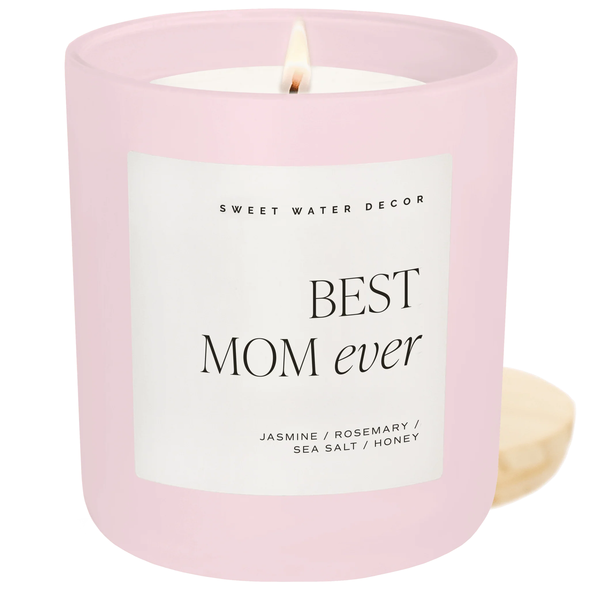 Certified Mom Ever Soy Candle - Pink Matte Jar - 15 oz Wildflowers and Salt Sophisticated