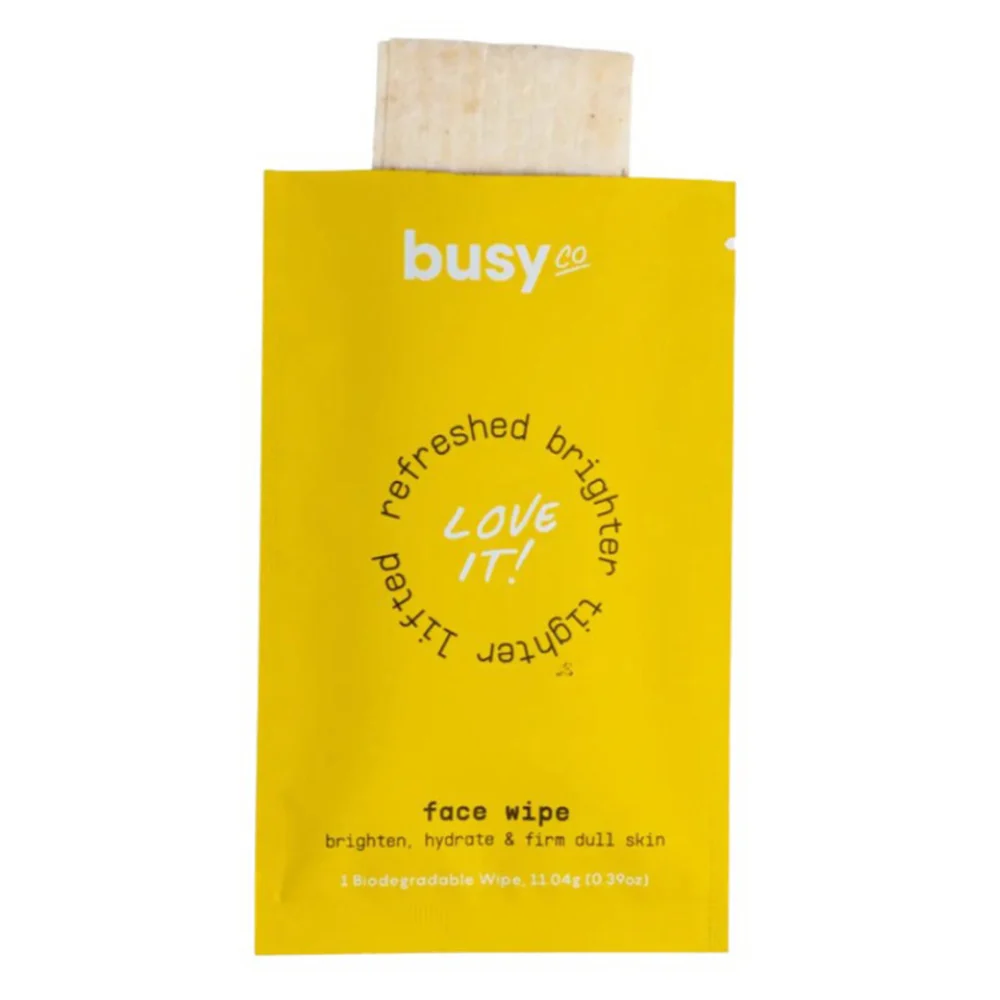 Soft Busy Co Glow Face Wipes for Brightening and Hydrating Skin 0.39Oz 11.04g 15Ea Verified
