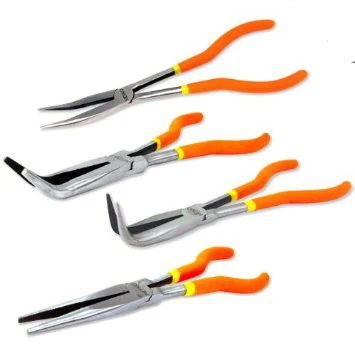Artisan 4 Piece Long Needle Nose Bent Plier Mechanics Tool Set Elegant