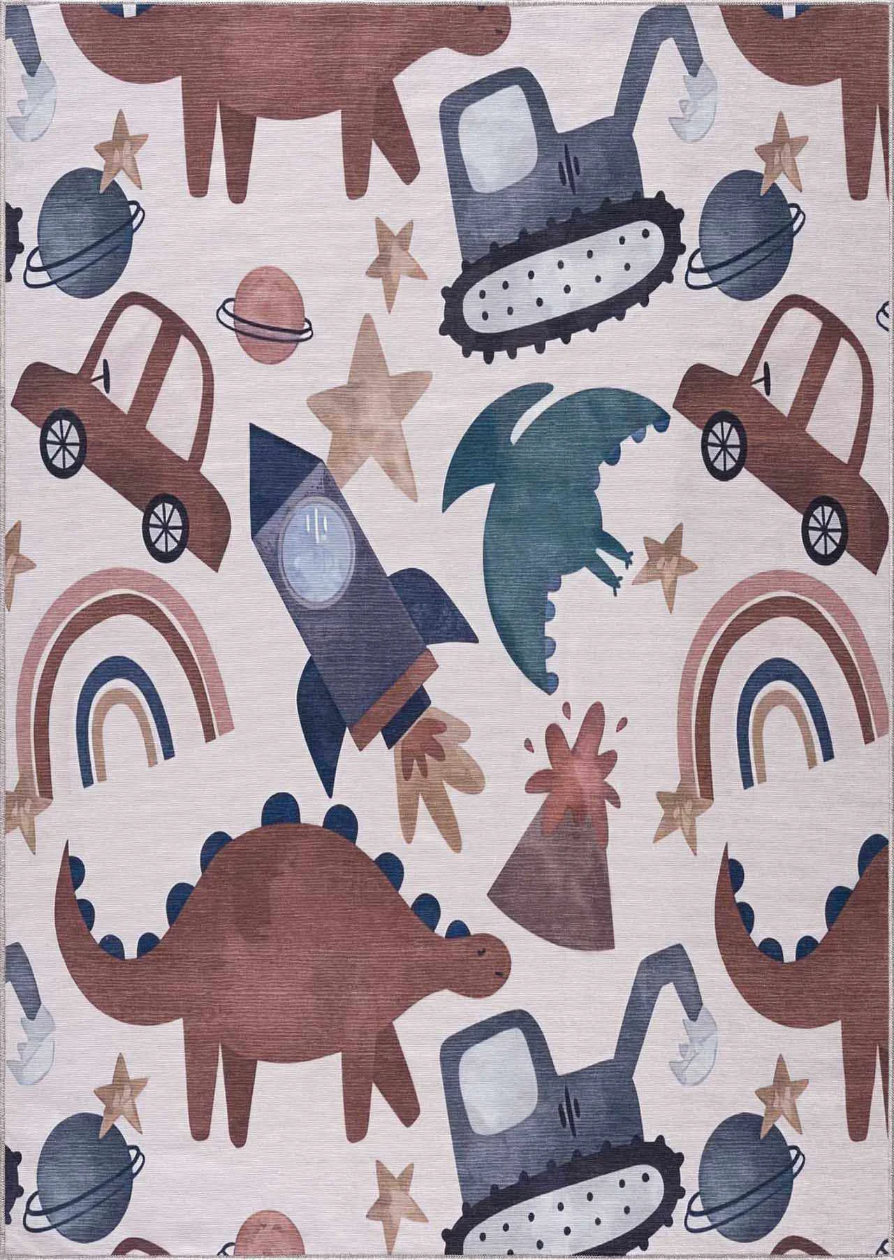 Elegant Libra Rainbow Kids Washable Area Rug Verified