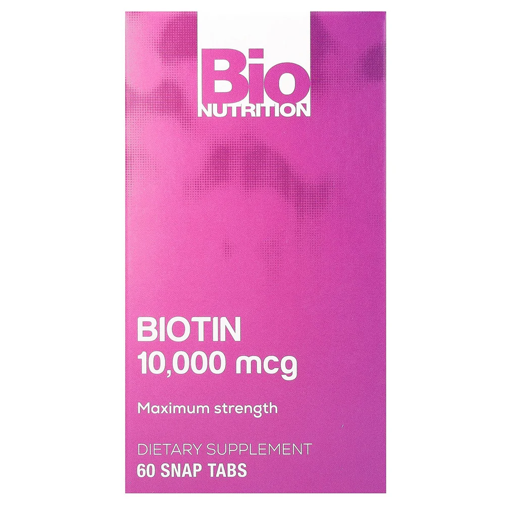Classic Bio Nutrition Biotin 10000 mcg Maximum Strength Dietary Supplement Snap Tablets 60Ea Green