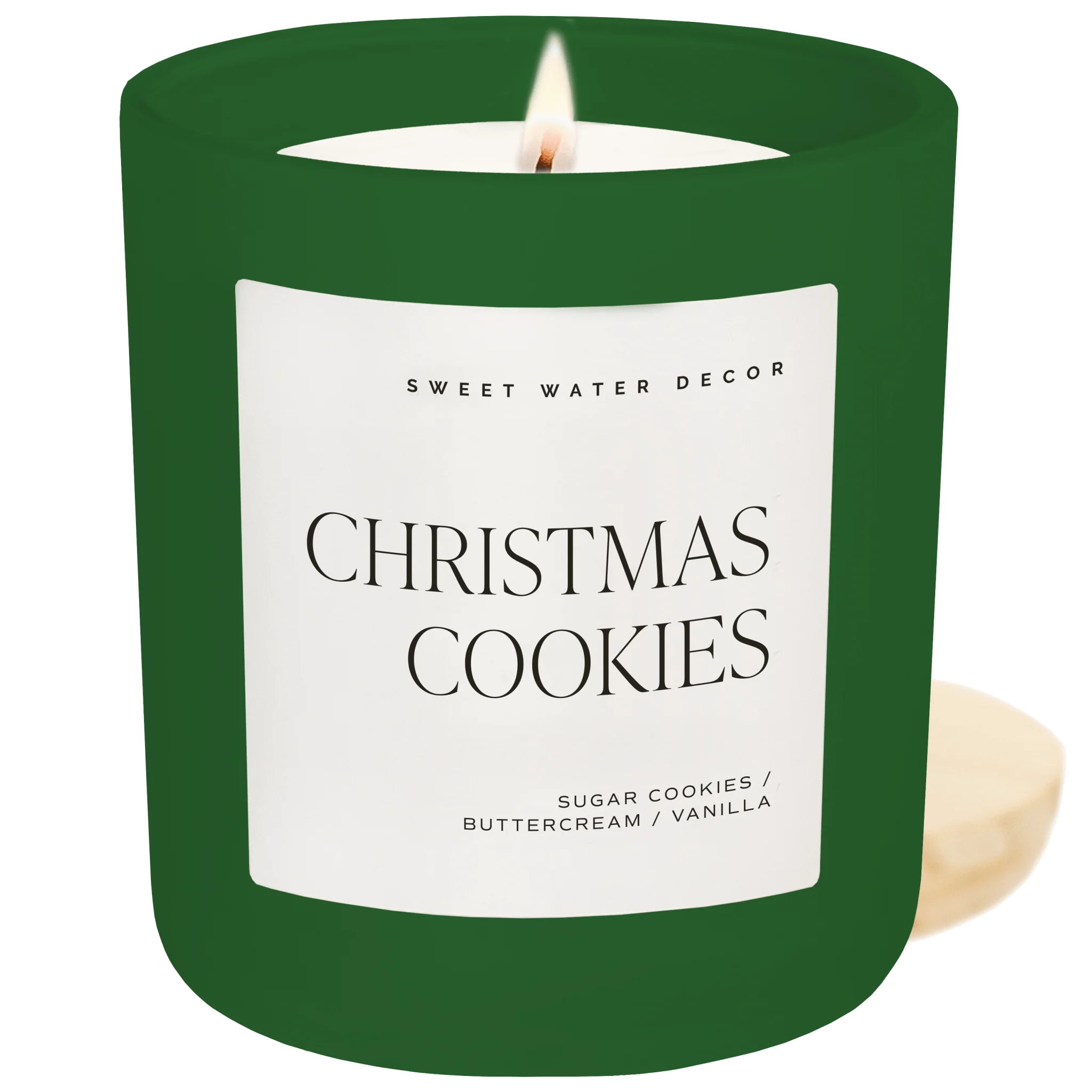 Carefully Designed Christmas Cookies Soy Candle - Green Matte Jar - 15 oz Sugar Cookies Prestigious