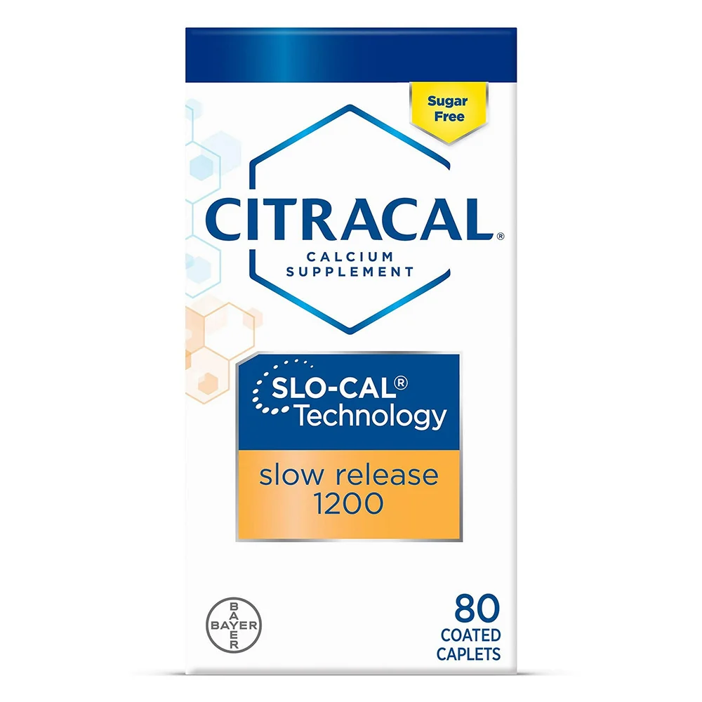 Genuine Citracal Slow Release 1200 Calcium With Vitamin D3 Coated Caplets 80 Ea Minimalist