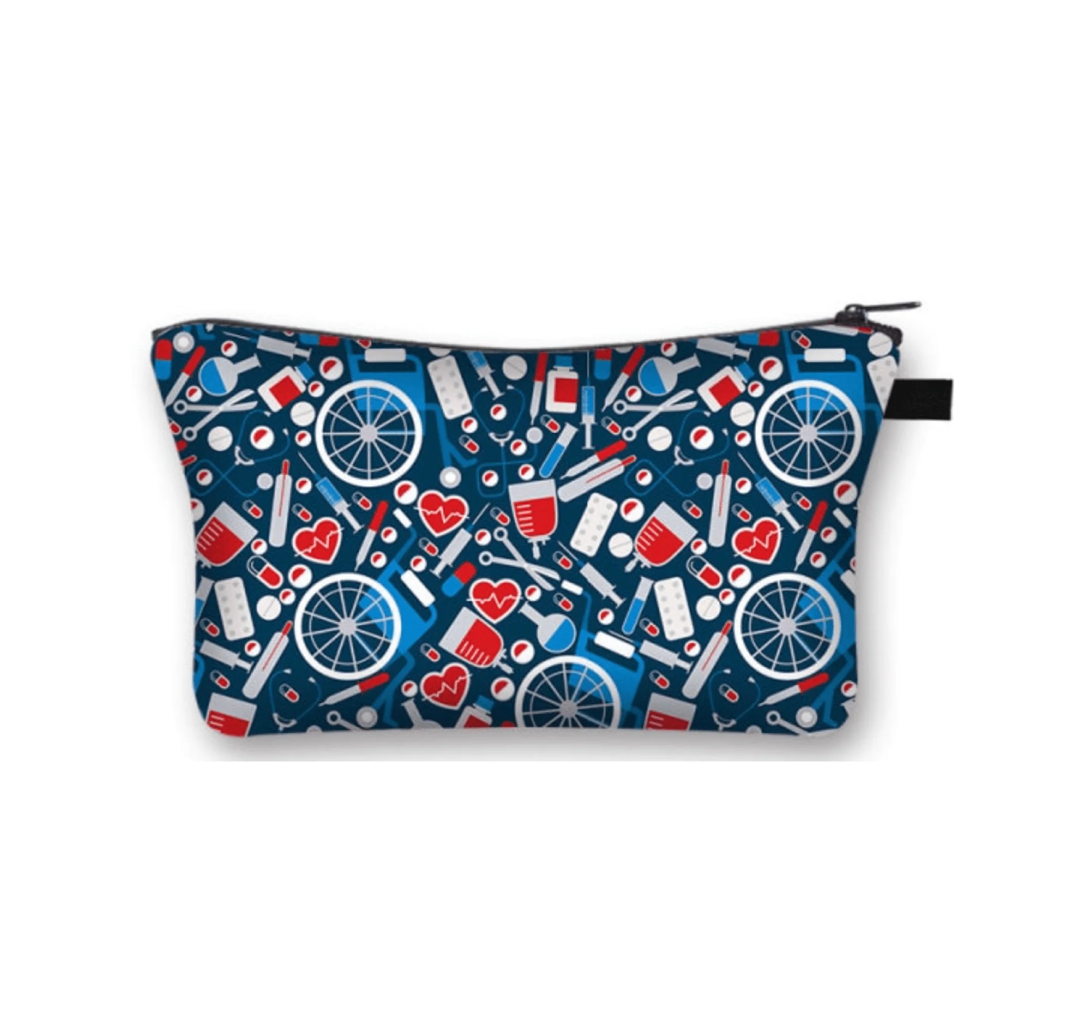 Versatile Dark Blue Multi Colored Health Care Worker Cosmetic Bag Powerful