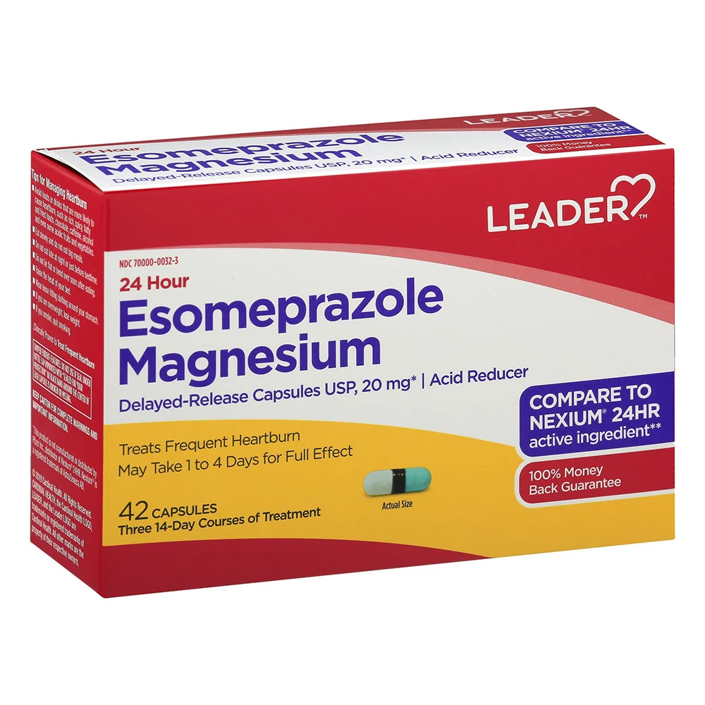 Breathable Leader Esomeprazole Magnesium 20 Mg Acid Reducer Delayed Release Capsules 42 Ea Contemporary