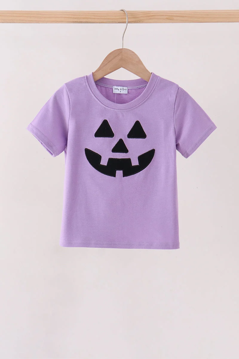 Excellent Purple Jack-O-Lantern Applique Top Flexible