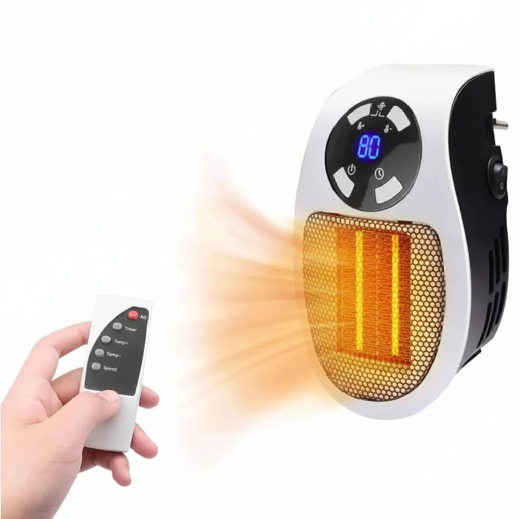 Sustainable Infinite Basics Portable Wall Outlet Space Heater 500W with Remote Control Classic