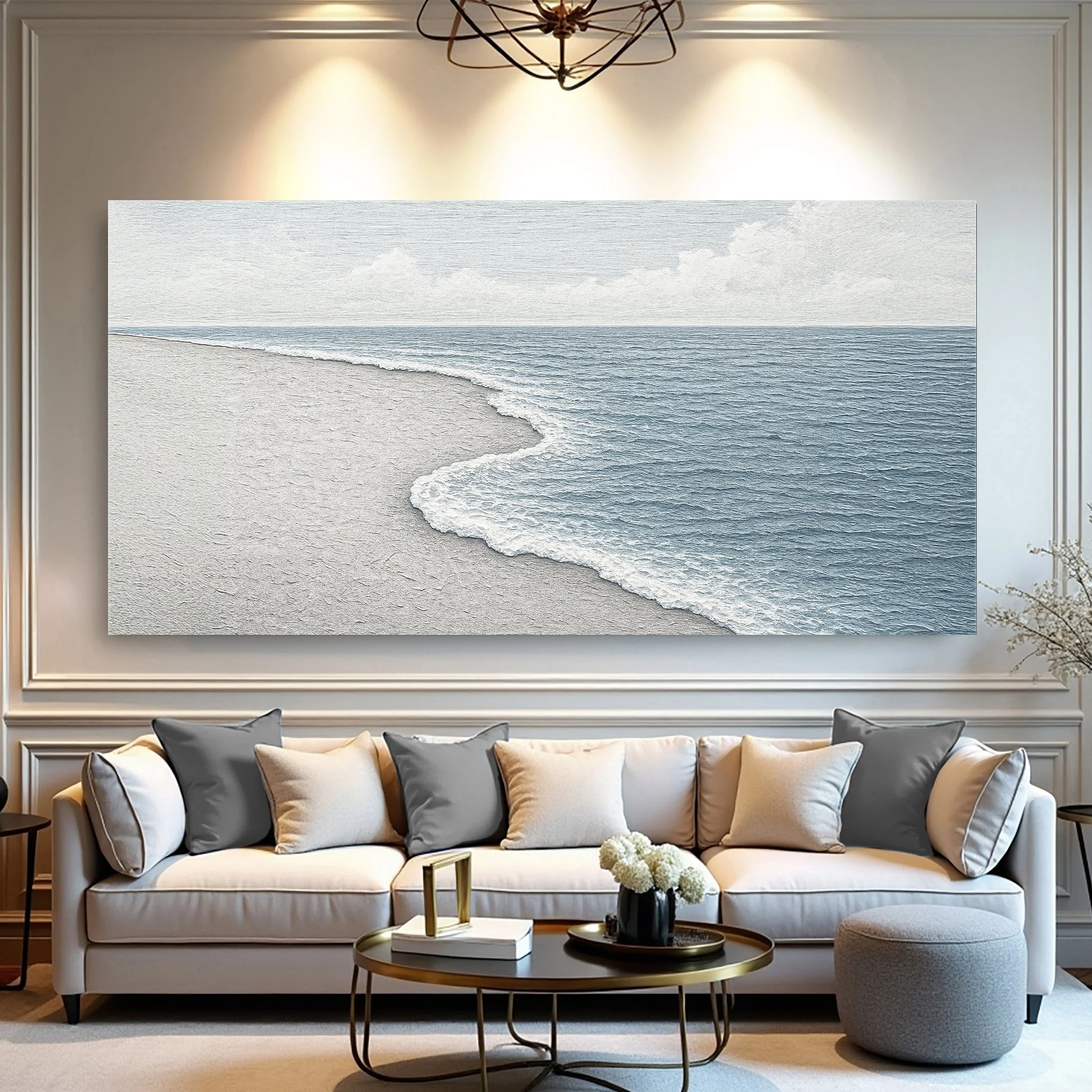 Authentic Abstract Beach Shore Wall Art Relaxed