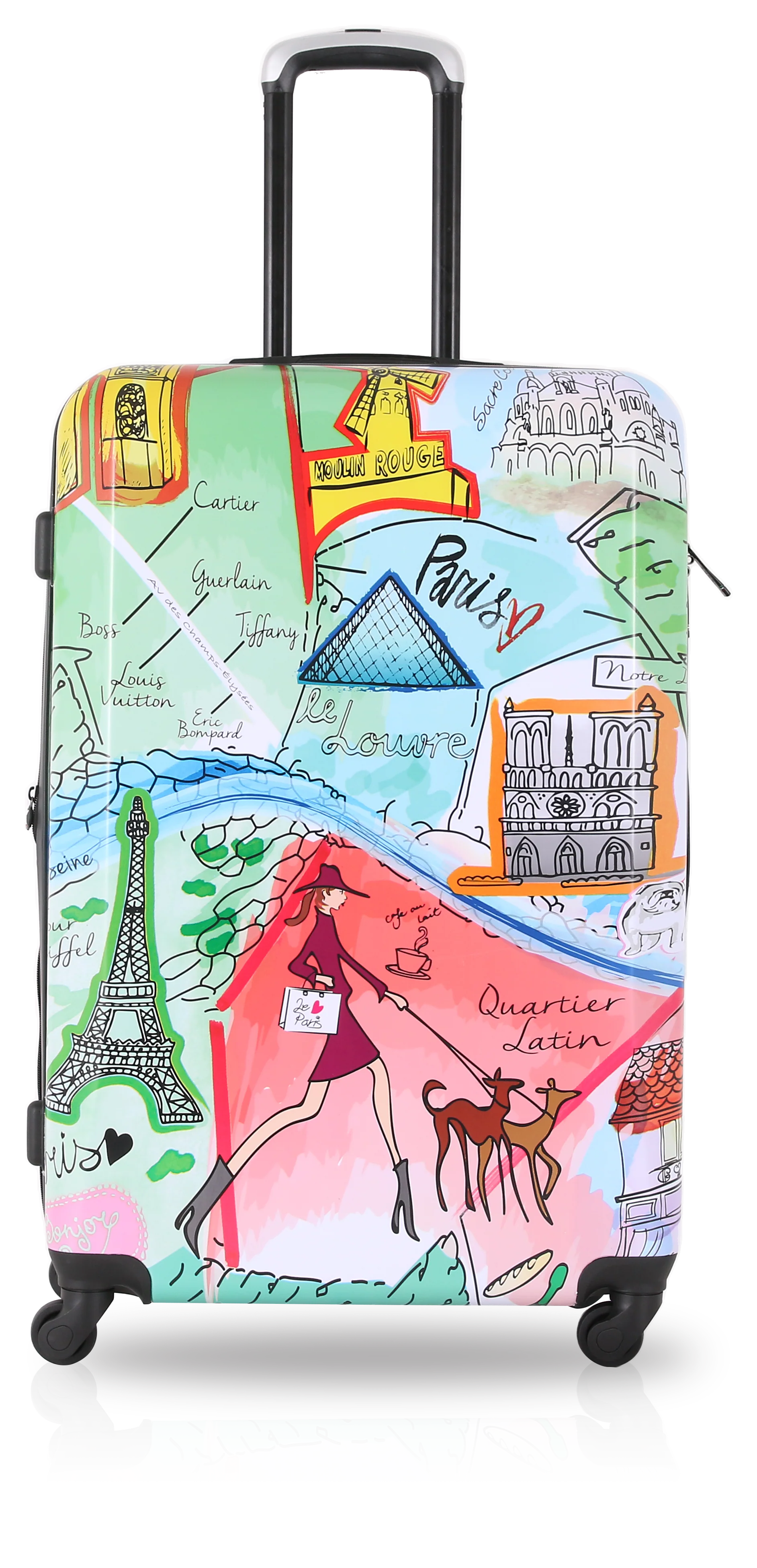 Sustainable TUCCI Italy J'AIME PARIS 20 Carry-On Spinner Hardside Luggage – Compact Parisian Art for the Jet-Setter Reusable