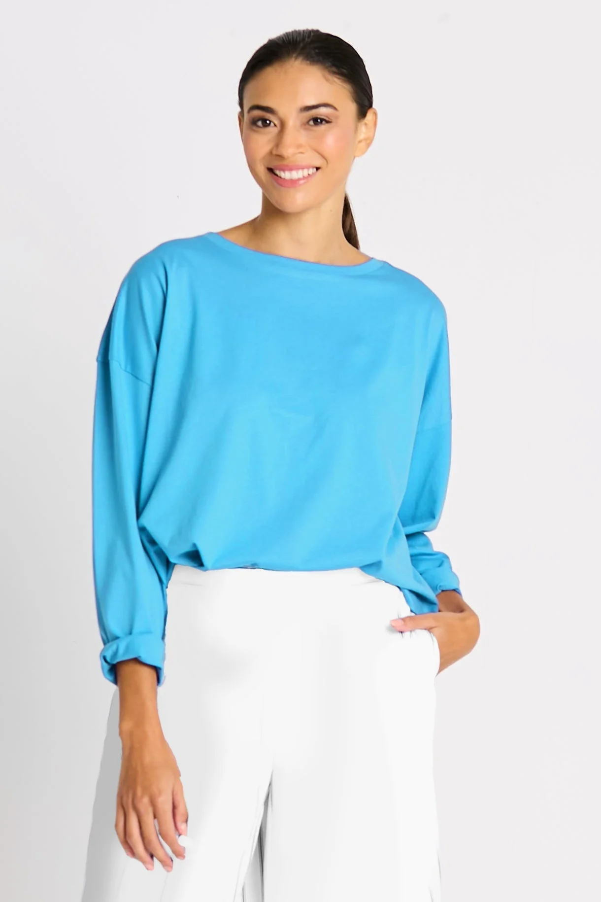 High-End Pima Cotton Mini Luxury Boxy T-Shirt - Capri Carefully Designed