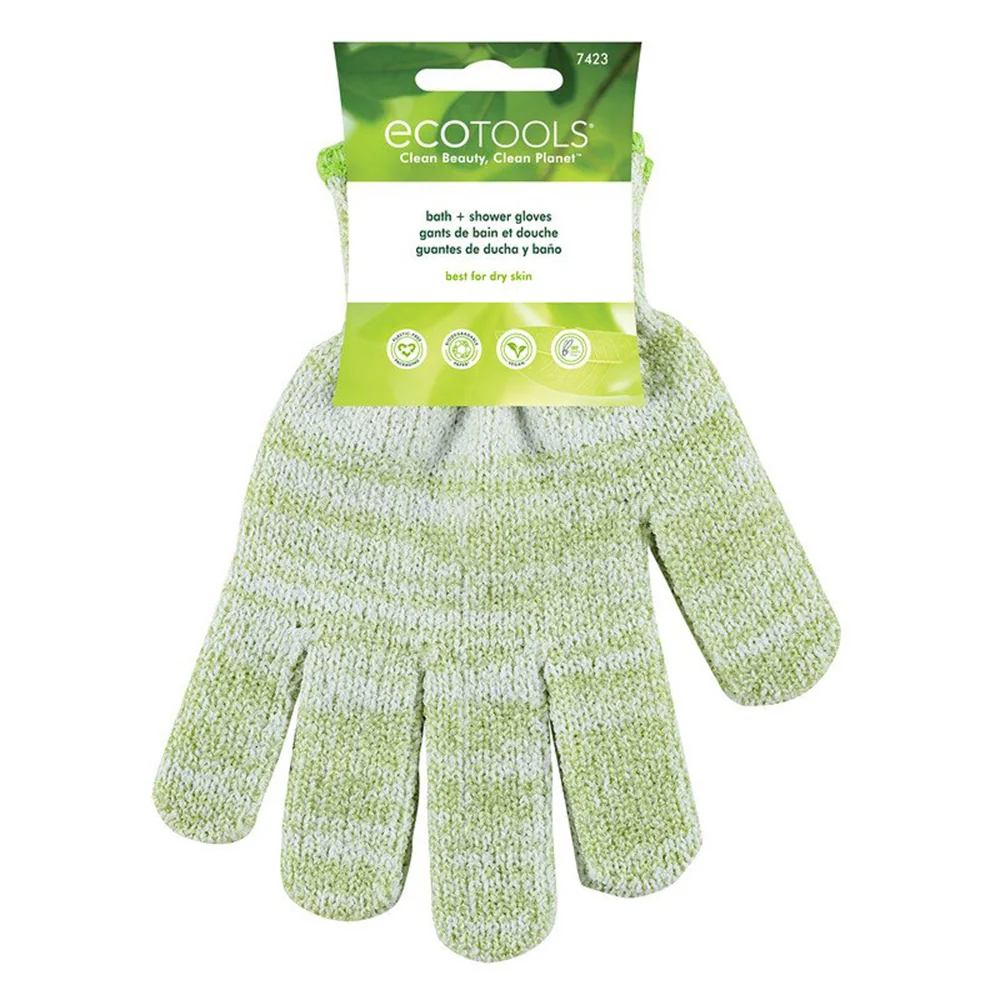 Elegant EcoTools Recycled Exfoliating Bath and Shower Gloves for Dry Skin 1Pair Smooth