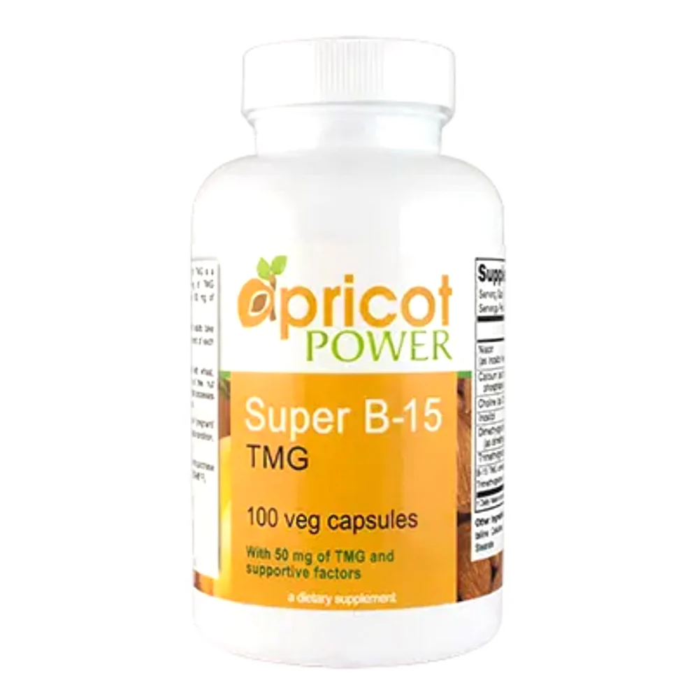 Advanced Apricot Power Super B 15 TMG Capsules for Energy and Oxygen Support 100Ea Functional