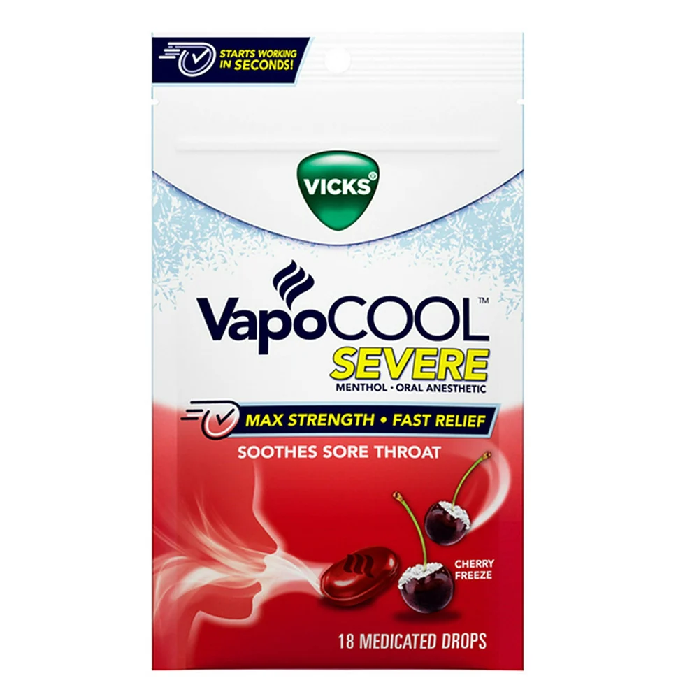 Prestigious Vicks Vapocool Severe Medicated Drops Cherry ze Flavor 18 Ea Fashionable
