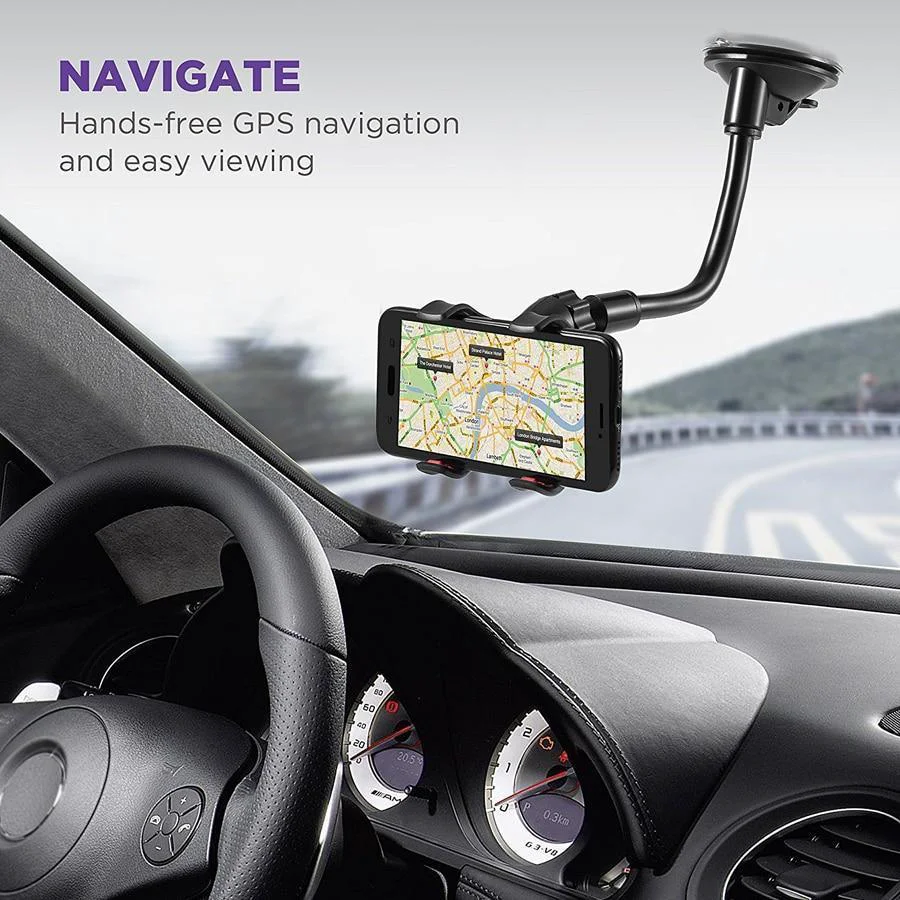 Next-Generation Adjustable Car Strong Phone Holder Flexible 360 Degree Rotation Windshield Mobile Stable Phone Holder Support GPS Car Accessories Trusted