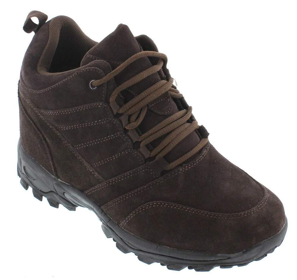 Recyclable CALTO - H0031 - 4 Inches Taller Dark Brown - Hiking Style Boots Artisan