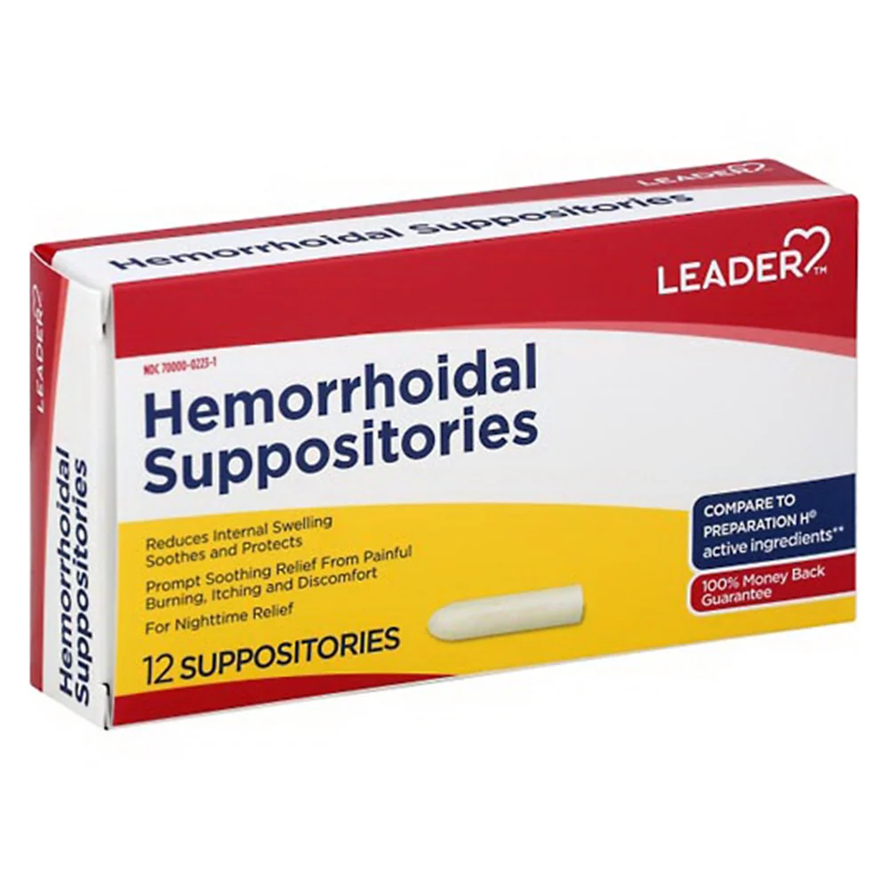 Unique Leader Hemorrhoidal Suppositories 12 Ea Healthy