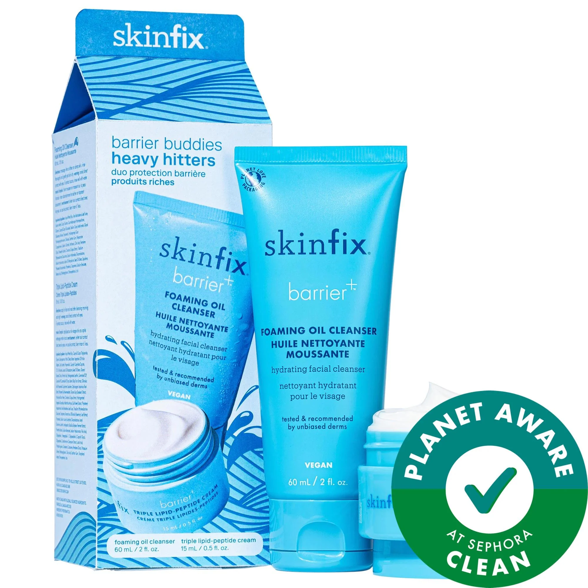 Artisan Barrier Buddies Hydrating Skincare Set for Dry Sensitive Skin Reduce Redness with Foaming Cleanser Peptide Cream Vegan Cruelty- Secure