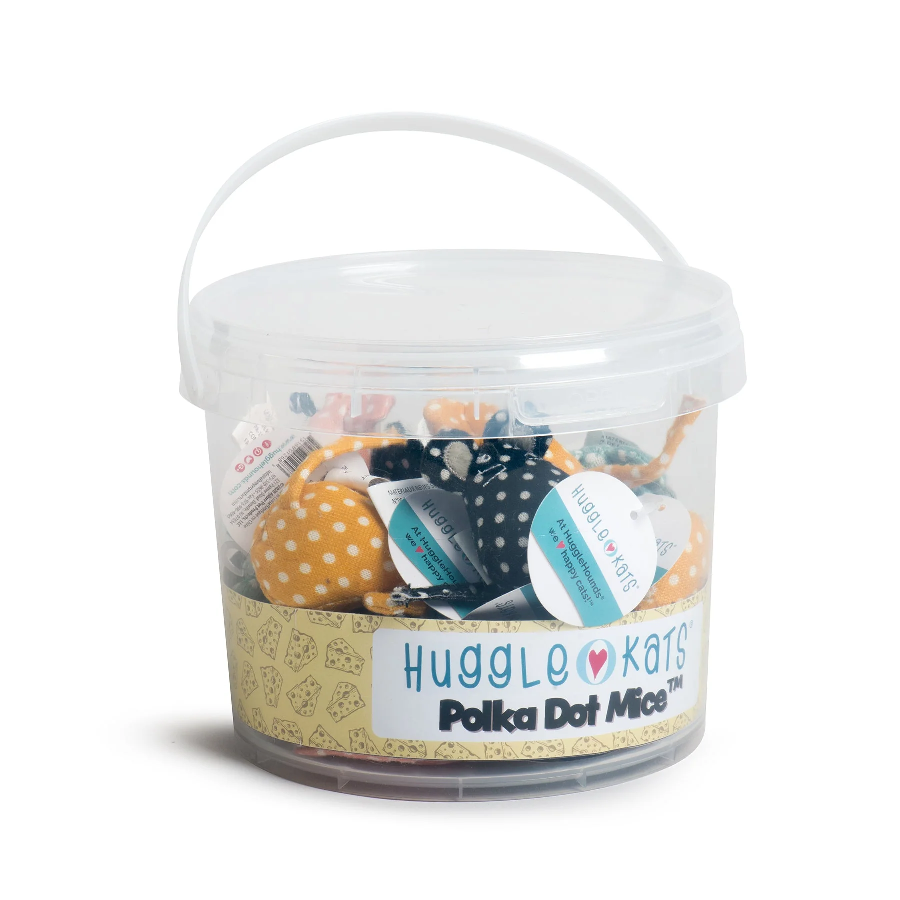 Dependable HuggleKats® Polka Dot Mice Bucket of Cat Toys 16 Pack Responsible